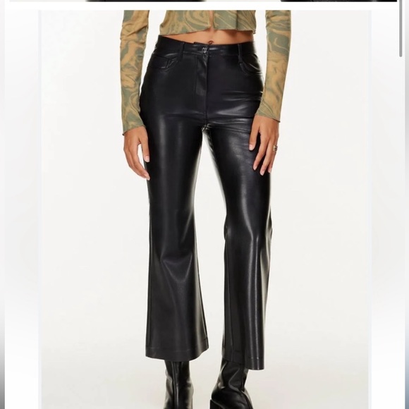 New! Wilfred Melina Flare Pants – Black Vegan Leather – Size 6 - Picture 1 of 8